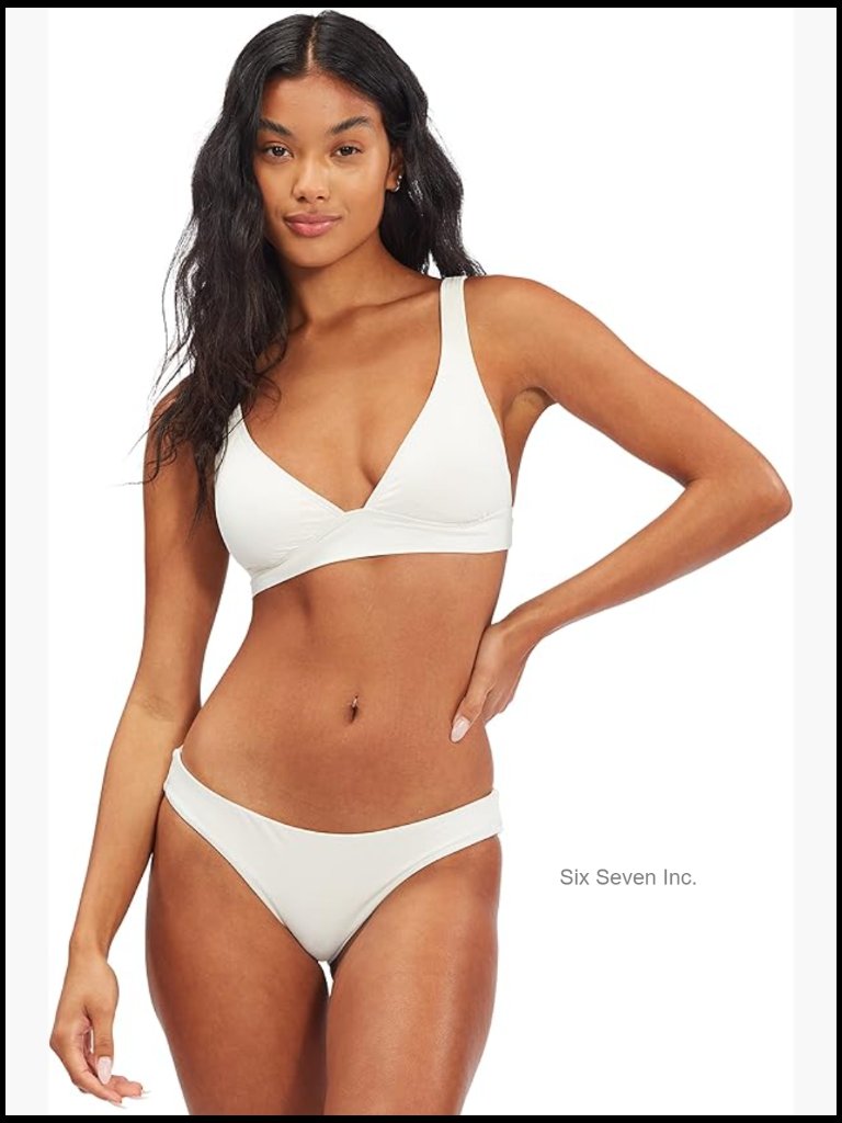 Classic Banded Tri Bikini Top - Reversible Triangle Pullover With Removable Pads